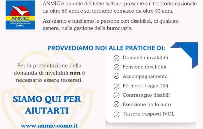 ANMIC ti guida nella burocrazia: dalla presentazione della domanda di invalidità all’esenzione ticket, dalla richiesta di ausili al contrassegno blu per il parcheggio.